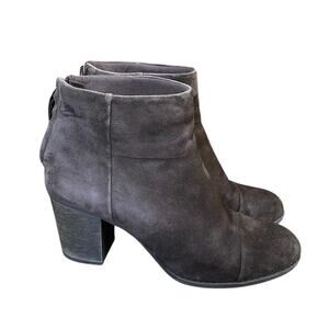 Clarks Enfield Tess Ankle Booties Brown Suede Block Heel Size 8 M